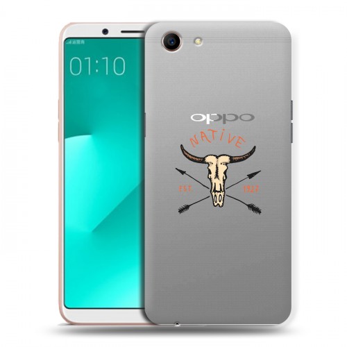 Полупрозрачный дизайнерский пластиковый чехол для OPPO A83 Прозрачные дикий запад