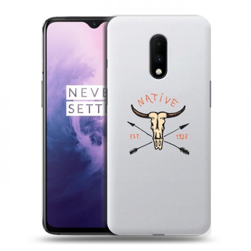 Полупрозрачный дизайнерский пластиковый чехол для OnePlus 7 Прозрачные дикий запад