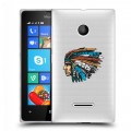 Полупрозрачный дизайнерский пластиковый чехол для Microsoft Lumia 435 Прозрачные дикий запад