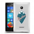 Полупрозрачный дизайнерский пластиковый чехол для Microsoft Lumia 435 Прозрачные дикий запад