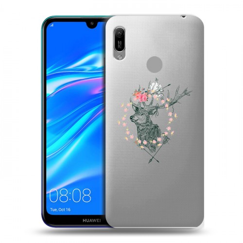 Полупрозрачный дизайнерский пластиковый чехол для Huawei Y6 (2019) Прозрачные ловцы снов