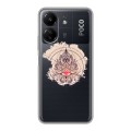 Полупрозрачный дизайнерский силиконовый чехол для Xiaomi Poco C65 Прозрачное всевидящее око