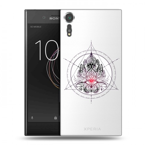 Полупрозрачный дизайнерский пластиковый чехол для Sony Xperia XZs Прозрачное всевидящее око