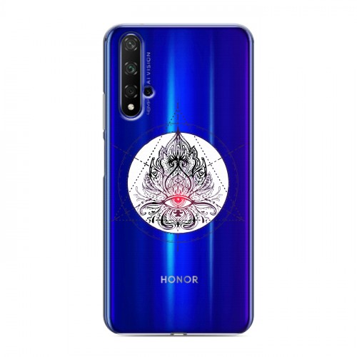 Полупрозрачный дизайнерский пластиковый чехол для Huawei Honor 20 Прозрачное всевидящее око