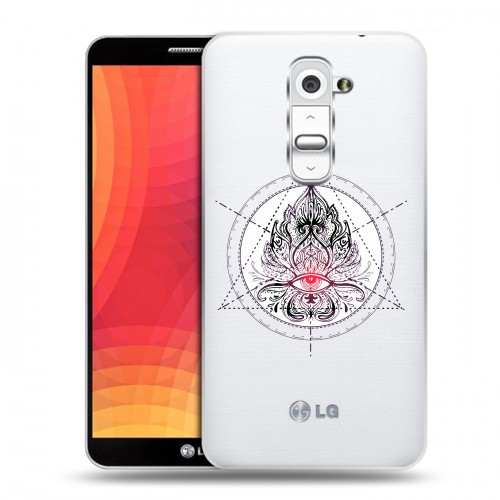 Полупрозрачный дизайнерский пластиковый чехол для LG Optimus G2 Прозрачное всевидящее око