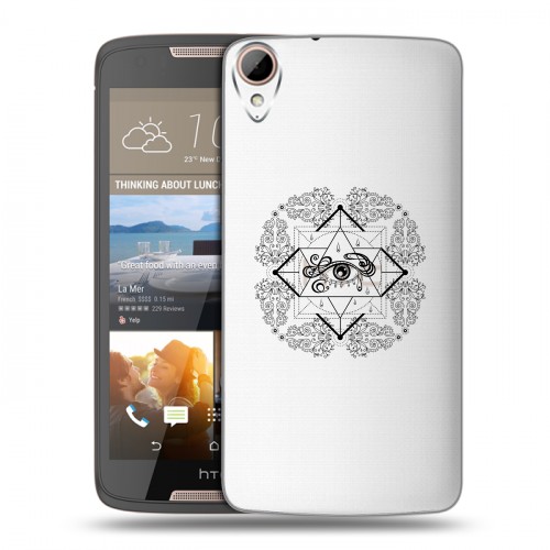 Полупрозрачный дизайнерский пластиковый чехол для HTC Desire 828 Прозрачное всевидящее око