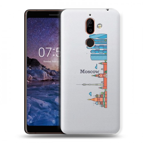 Полупрозрачный дизайнерский пластиковый чехол для Nokia 7 Plus Москва