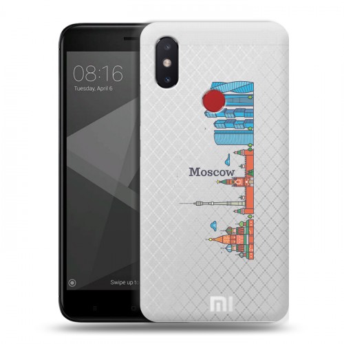 Полупрозрачный дизайнерский силиконовый чехол для Xiaomi Mi8 SE Москва