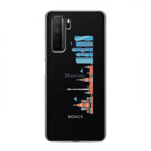 Полупрозрачный дизайнерский силиконовый с усиленными углами чехол для Huawei Honor 30S Москва
