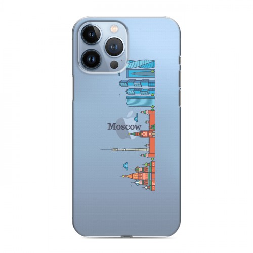 Полупрозрачный дизайнерский пластиковый чехол для Iphone 13 Pro Max Москва
