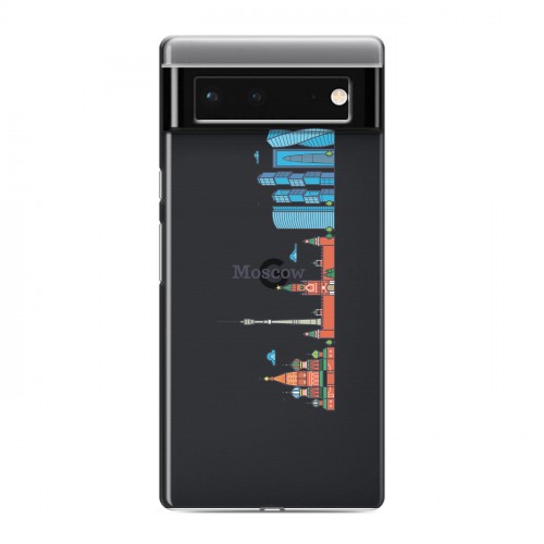 Полупрозрачный дизайнерский силиконовый с усиленными углами чехол для Google Pixel 6 Москва