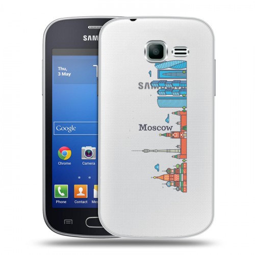 Полупрозрачный дизайнерский пластиковый чехол для Samsung Galaxy Trend Lite Москва