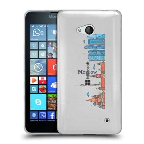 Полупрозрачный дизайнерский силиконовый чехол для Microsoft Lumia 640 Москва
