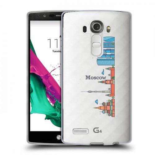 Полупрозрачный дизайнерский силиконовый чехол для LG G4 Москва