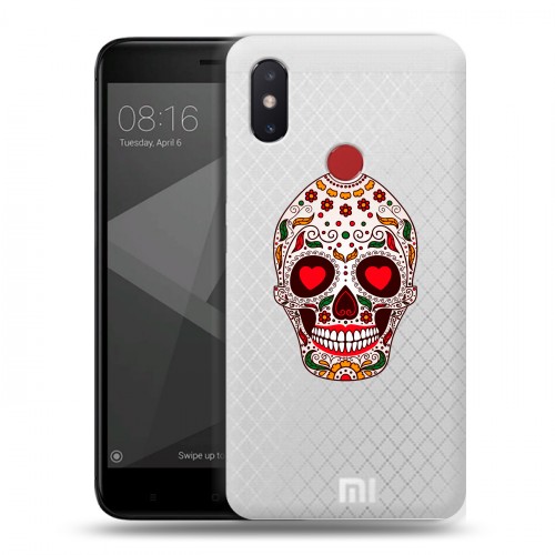 Полупрозрачный дизайнерский пластиковый чехол для Xiaomi Mi8 SE Прозрачные веселые черепа