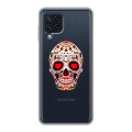 Полупрозрачный дизайнерский пластиковый чехол для Samsung Galaxy A22 Прозрачные веселые черепа