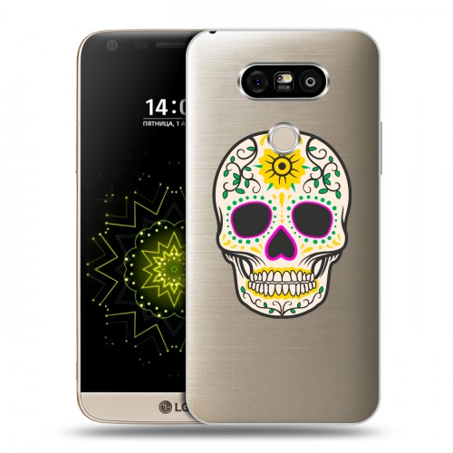 Дизайнерский пластиковый чехол для LG G5 Прозрачные веселые черепа