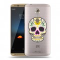 Дизайнерский пластиковый чехол для ZTE Axon 7 Прозрачные веселые черепа