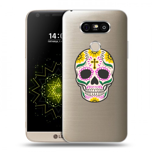 Дизайнерский пластиковый чехол для LG G5 Прозрачные веселые черепа