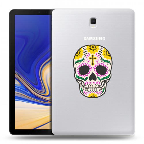 Дизайнерский силиконовый чехол для Samsung Galaxy Tab S4 Прозрачные веселые черепа