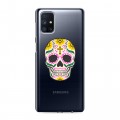 Дизайнерский силиконовый с усиленными углами чехол для Samsung Galaxy M51 Прозрачные веселые черепа