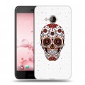 Полупрозрачный дизайнерский пластиковый чехол для HTC U Play Прозрачные веселые черепа