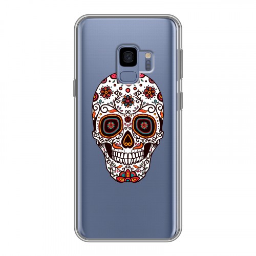 Полупрозрачный дизайнерский пластиковый чехол для Samsung Galaxy S9 Прозрачные веселые черепа