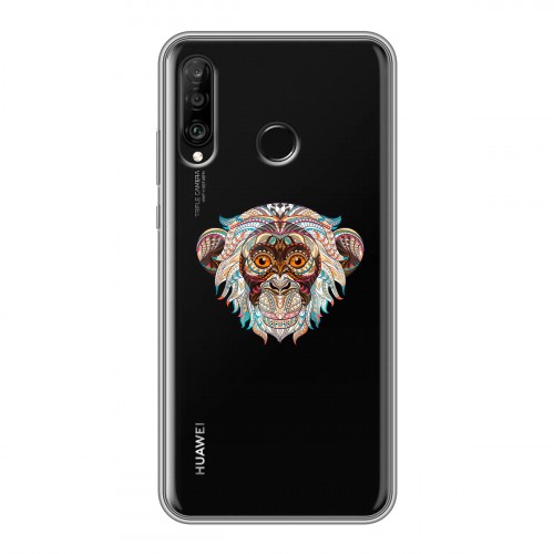 Дизайнерский силиконовый чехол для Huawei P30 Lite Животный арт 4