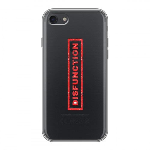 Полупрозрачный дизайнерский силиконовый чехол для Iphone 7 Прозрачные надписи 1