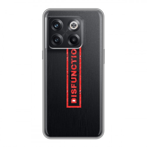 Полупрозрачный дизайнерский силиконовый чехол для OnePlus 10T Прозрачные надписи 1