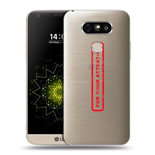 Полупрозрачный дизайнерский пластиковый чехол для LG G5 Прозрачные надписи 1