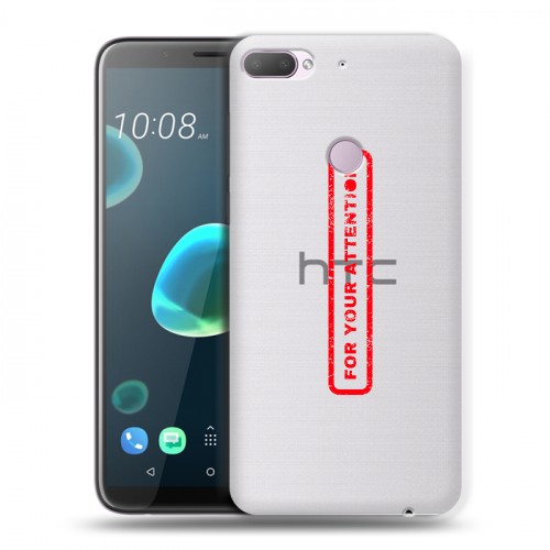 Полупрозрачный дизайнерский пластиковый чехол для HTC Desire 12 Plus Прозрачные надписи 1