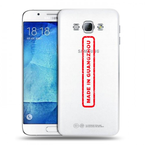 Полупрозрачный дизайнерский пластиковый чехол для Samsung Galaxy A8 Прозрачные надписи 1
