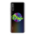 Полупрозрачный дизайнерский силиконовый чехол для Huawei Y8p Прозрачные надписи 1