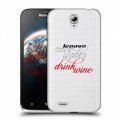 Полупрозрачный дизайнерский пластиковый чехол для Lenovo A859 Ideaphone Прозрачные надписи 1