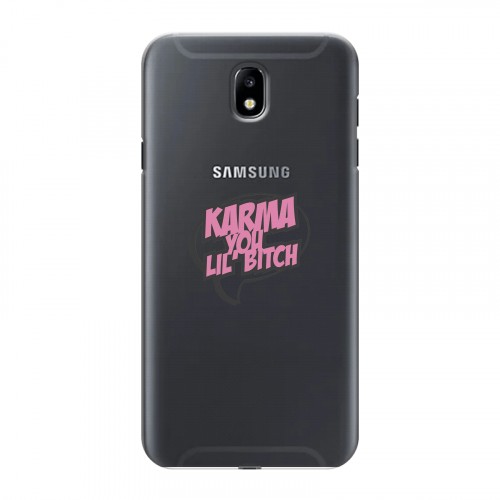 Полупрозрачный дизайнерский пластиковый чехол для Samsung Galaxy J7 (2017) Прозрачные надписи 1