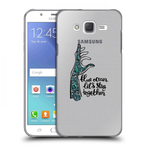 Дизайнерский пластиковый чехол для Samsung Galaxy J5 Прозрачные надписи 1