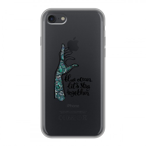 Дизайнерский силиконовый чехол для Iphone 7 Прозрачные надписи 1