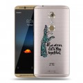 Дизайнерский пластиковый чехол для ZTE Axon 7 Прозрачные надписи 1