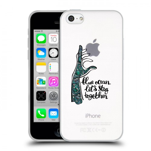 Дизайнерский пластиковый чехол для Iphone 5c Прозрачные надписи 1