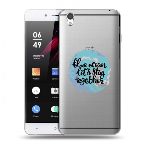 Полупрозрачный дизайнерский пластиковый чехол для OnePlus X Прозрачные надписи 1