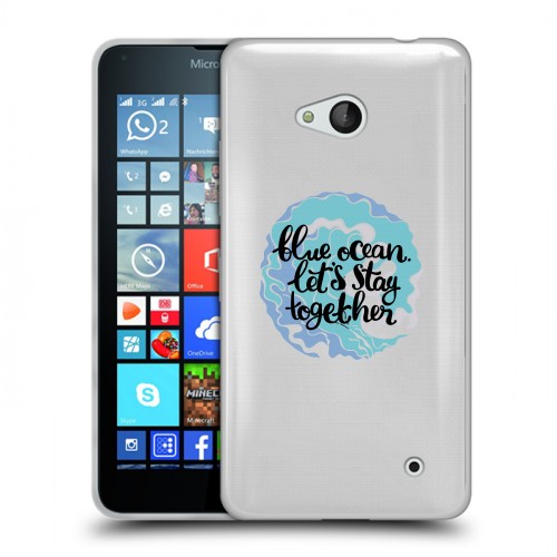Полупрозрачный дизайнерский пластиковый чехол для Microsoft Lumia 640 Прозрачные надписи 1