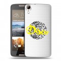 Полупрозрачный дизайнерский пластиковый чехол для HTC Desire 828 Прозрачные надписи 1