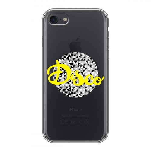 Полупрозрачный дизайнерский силиконовый с усиленными углами чехол для Iphone 7 Прозрачные надписи 1