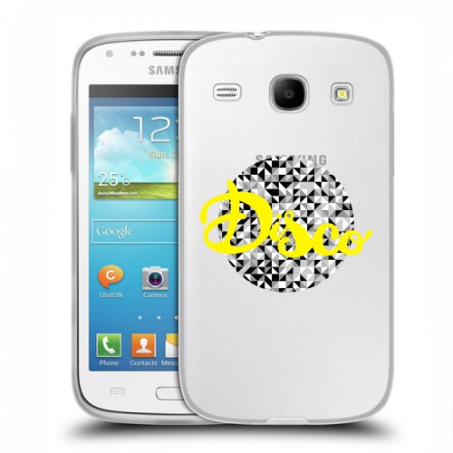 Полупрозрачный дизайнерский пластиковый чехол для Samsung Galaxy Core Прозрачные надписи 1