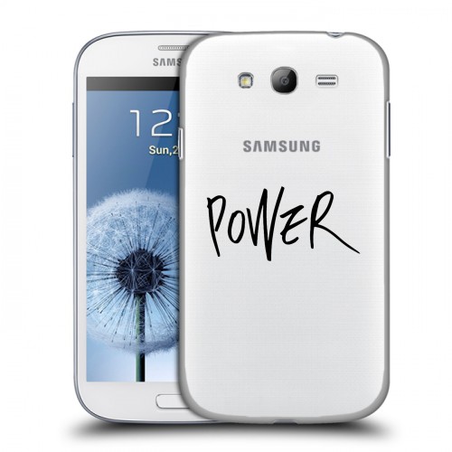 Полупрозрачный дизайнерский пластиковый чехол для Samsung Galaxy Grand Прозрачные надписи 1