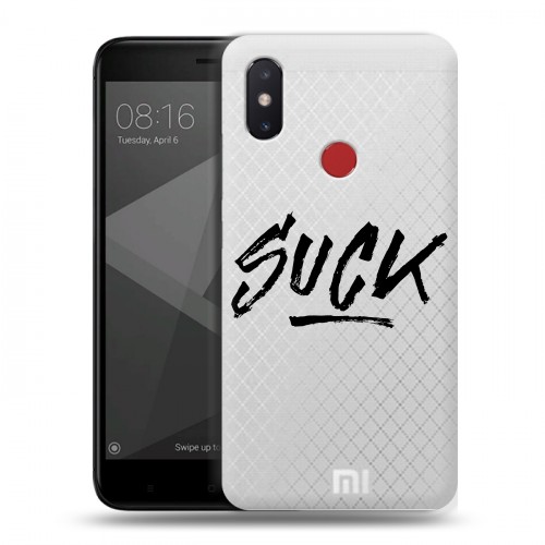 Полупрозрачный дизайнерский пластиковый чехол для Xiaomi Mi8 SE Прозрачные надписи 1