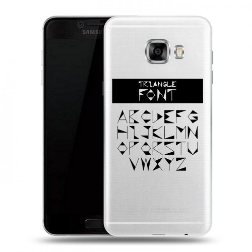 Полупрозрачный дизайнерский пластиковый чехол для Samsung Galaxy C5 Прозрачные надписи 1
