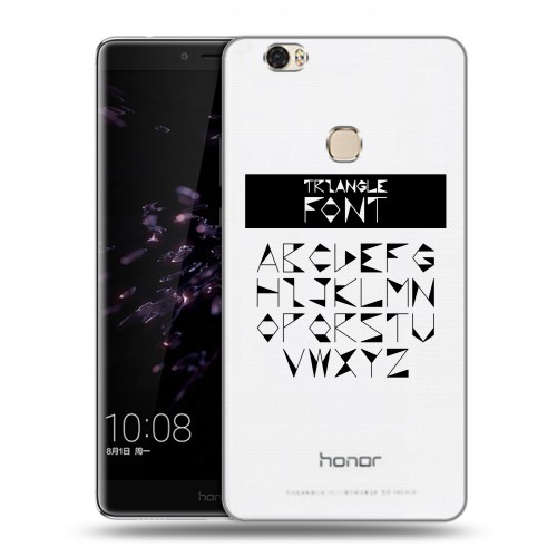 Полупрозрачный дизайнерский пластиковый чехол для Huawei Honor Note 8 Прозрачные надписи 1
