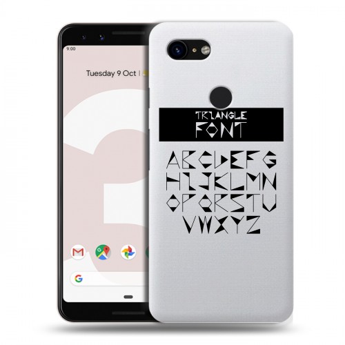 Полупрозрачный дизайнерский пластиковый чехол для Google Pixel 3 Прозрачные надписи 1